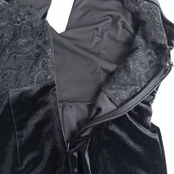 Forever 21 Velvet Sleeveless Romper Womens Small Black Choker Lace Back Party - Picture 15 of 16